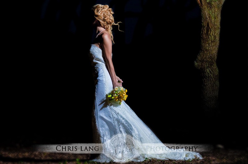 e of Bride in her wedding dress at Fort Fisher