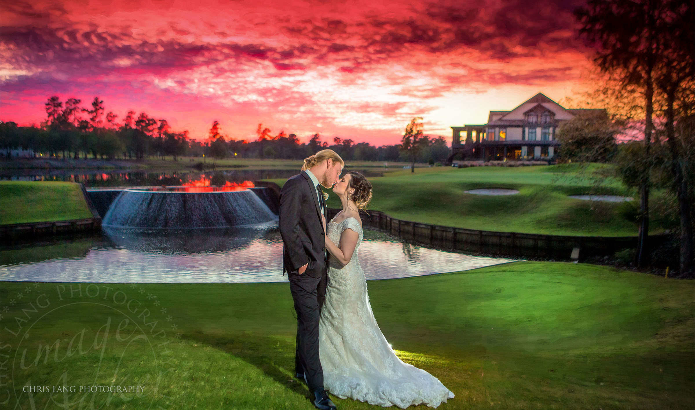 Sunset Wedding Picture - Bride & Groom - RIver Landing Weddings - Fine Art Wedding Photography - North Carolina Wedding Photographers