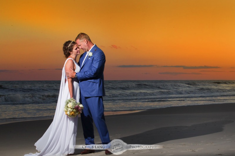 Sunset-Beach-Wedding-Picture-Topsail Island-Bride-Groom-Styles-Trends-Wedding Picture Ideas- Wilmington NC Weddings