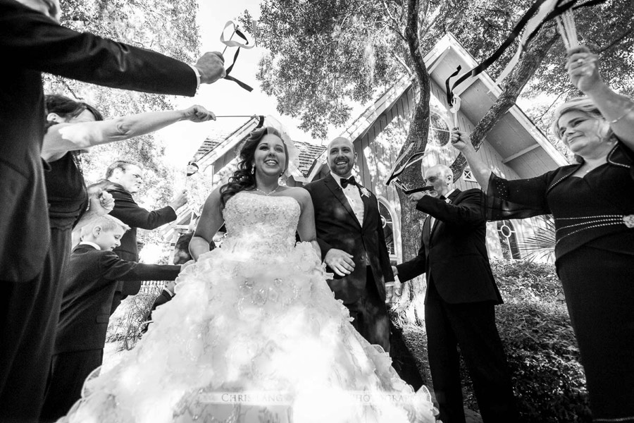 Real Weddings-Featured Wedding in Black and White-Wedding Ideas-Style-Trends-Wilmington NC Wedding Photographers-Wedding Exit Picture