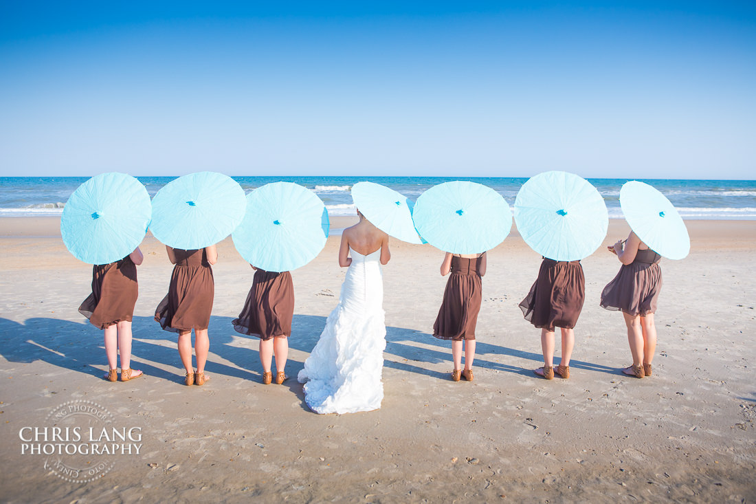 Topsail Island Beach Weddings - image of bridesmaids on  North Topsail Island Beach