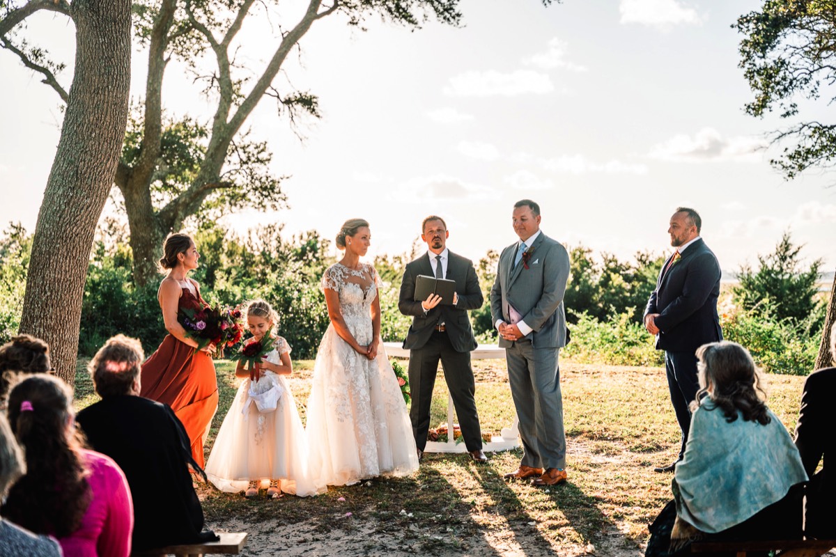 Fort Fisher Wedding Photographers - Ft Fisher Wedding Photography  - Outdoor wedding ceremony -   Fort Fisher North Carolina -  Wedding Photography - Wedding Ideas - Bride - Groom - Wedding Dress - Chris Lang Photography- Popular wedding location - 