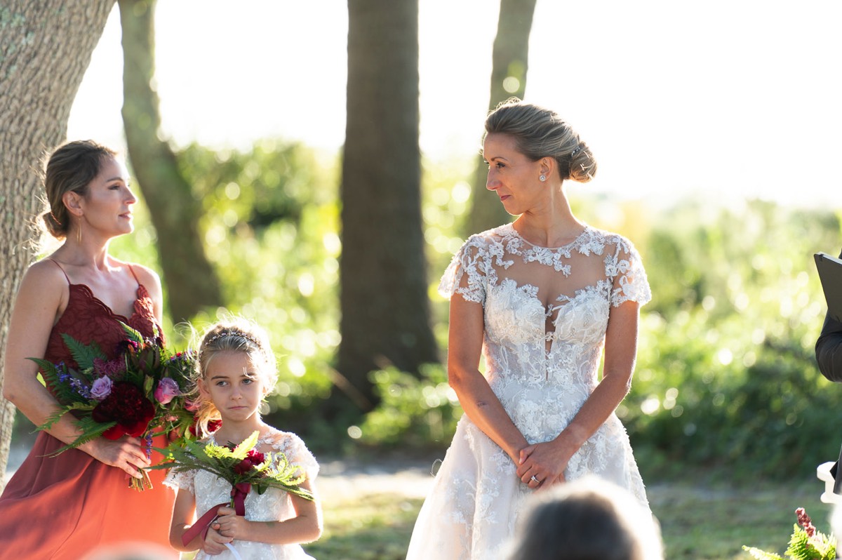 Fort Fisher Wedding Photographers - Ft Fisher Wedding Photography  - Wedding ceremony in the filed of trees at   Fort Fisher North Carolina -  Wedding Photography - Wedding Ideas - Bride - Groom - Wedding Dress - Chris Lang Photography- Popular wedding location - 