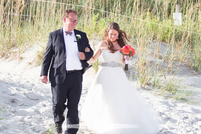 Shell-Island-Resort-Wedding-Picture-Ideas-Father-Walking-Daughter-Down-Beach-Dunes