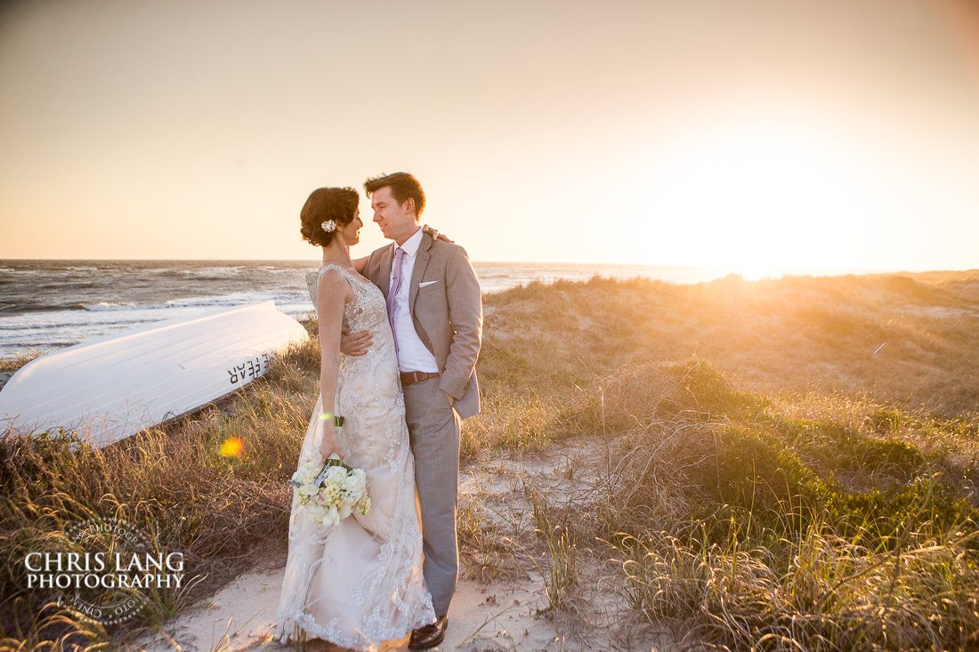 bride & groom -Shaols Club -Bald Head Island - NC - Wedding Photographer