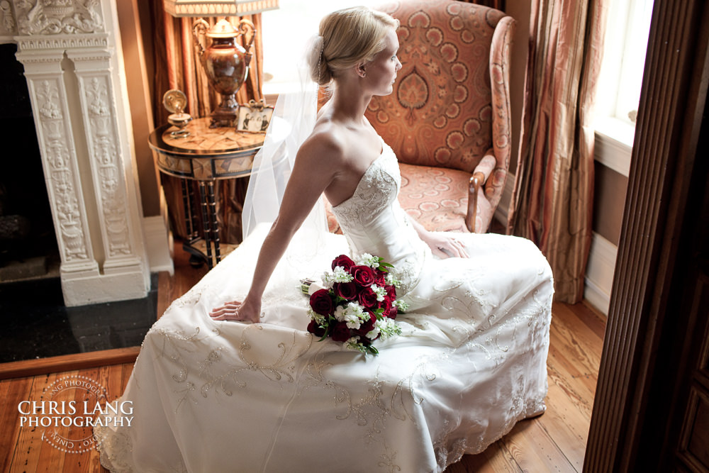 bridal in dress - bridal portrait photography - photographers - bridal portraits - bride - wedding dress - ideas - wilmington nc