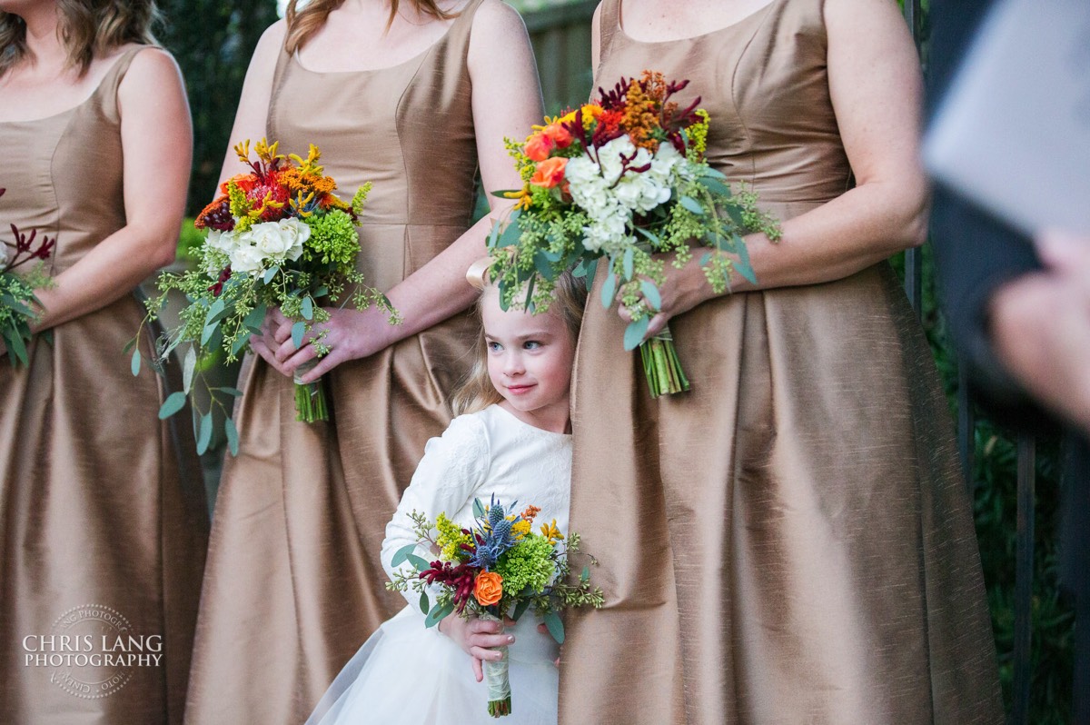 Flower girl with bridesmaids - wedding flowers - wedding colors - brooklyn arts center - weddings - wedding venue -  wedding photo - ideas - wilmington nc - chris lang photography 