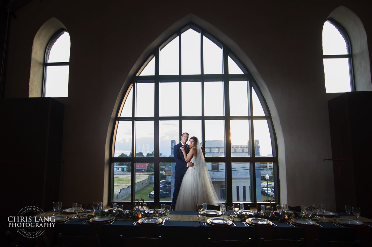 The cathedral window - bride and groom - brooklyn arts center - weddings - wedding venue -  wedding photo - ideas - wilmington nc - chris lang photography 