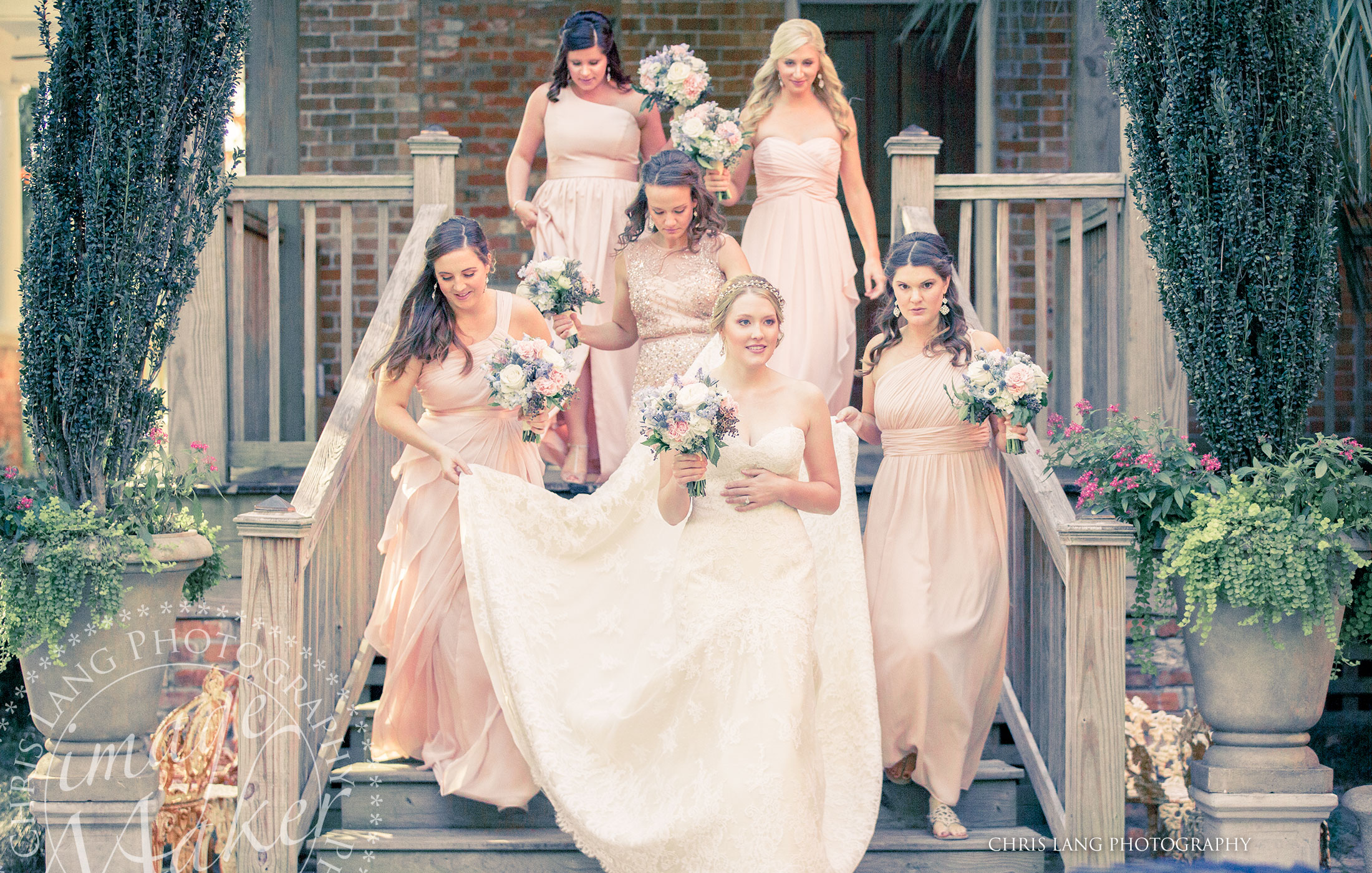 Brooklyn Arts Wedding picture of bride & bridesmainds - Brooklyn Arts Center Wedding Photographers - Wilmington NC