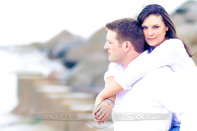 Picture of engaged couple at Fort Fisher
