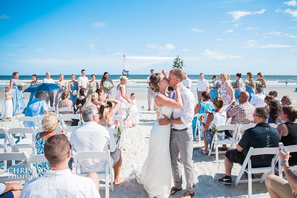 beach wedding ceremony photo - beach weddings - beach wedding picture - wedding ideas - beach wedding photography - Wrightstville Beach 