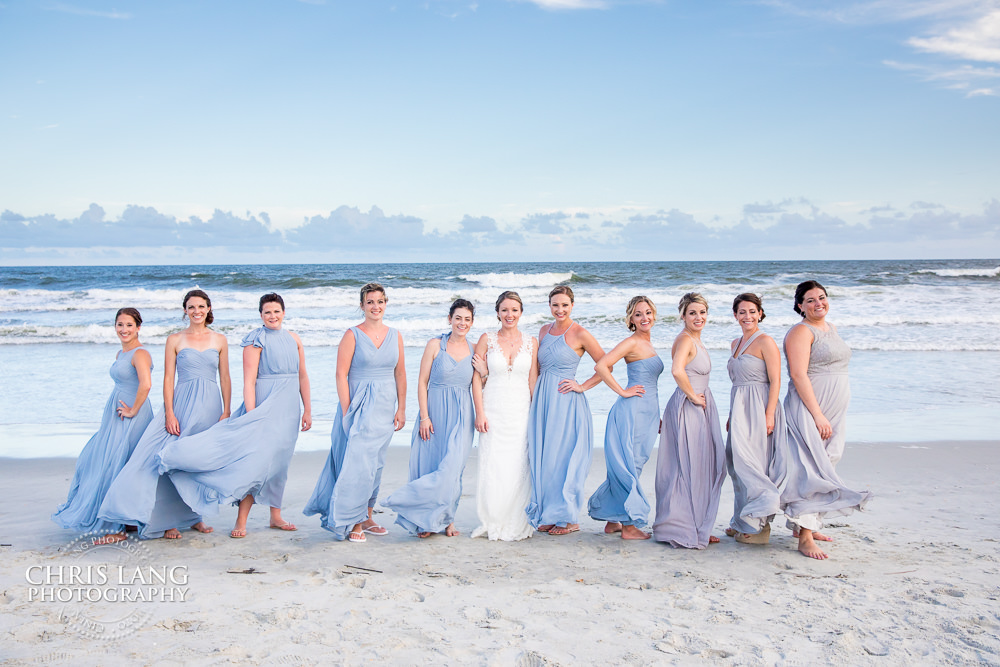 bridesmaids on beach photo - Emerald Isle NC - beach weddings - beach wedding picture - wedding ideas - beach wedding photography - 