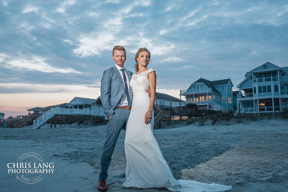 nc beach wedding photo - bride & groom - sunset wedding picture - beach weddings - beach wedding picture - wedding ideas - beach wedding photography - Ocean Isle beach NC
