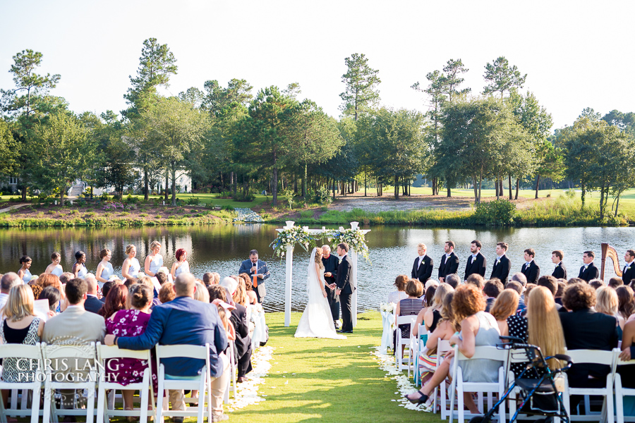 Wedding Ceremony on the lawn of River Landing - River Landing Wedding Photographers