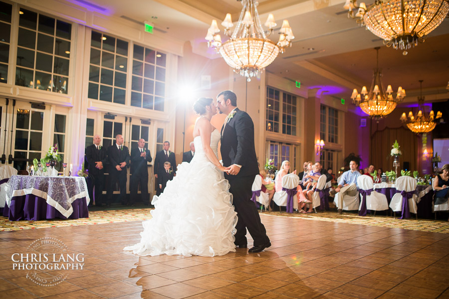 Bride & Groom first dance in the River Landing Grand Ballroom, Wallace NC