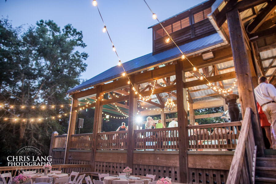 Evening wedding picture of the River Lodge at RIver Landing in Wallace NC - Wedding Photography