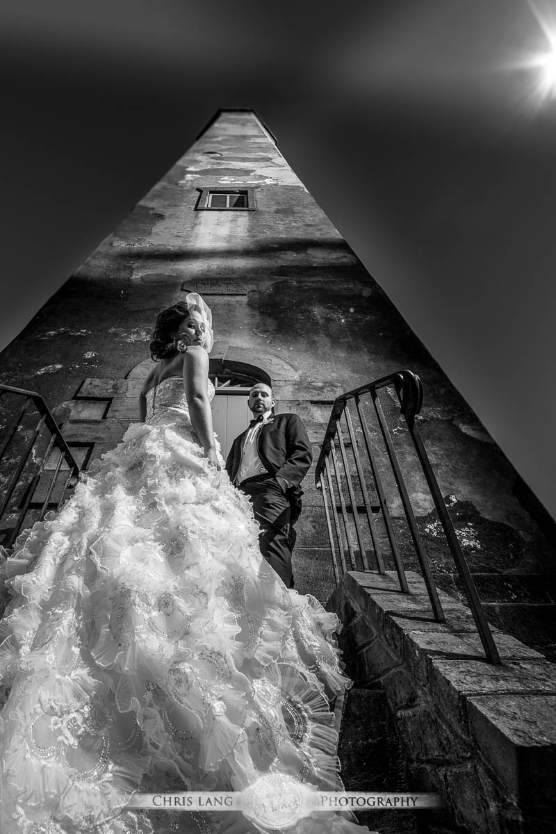 Real Weddings-Featured Wedding in Black and White-Wedding Ideas-Style-Trends-Wilmington NC Wedding Photographers-Old Baldy Lighthouse Bsld Head Island