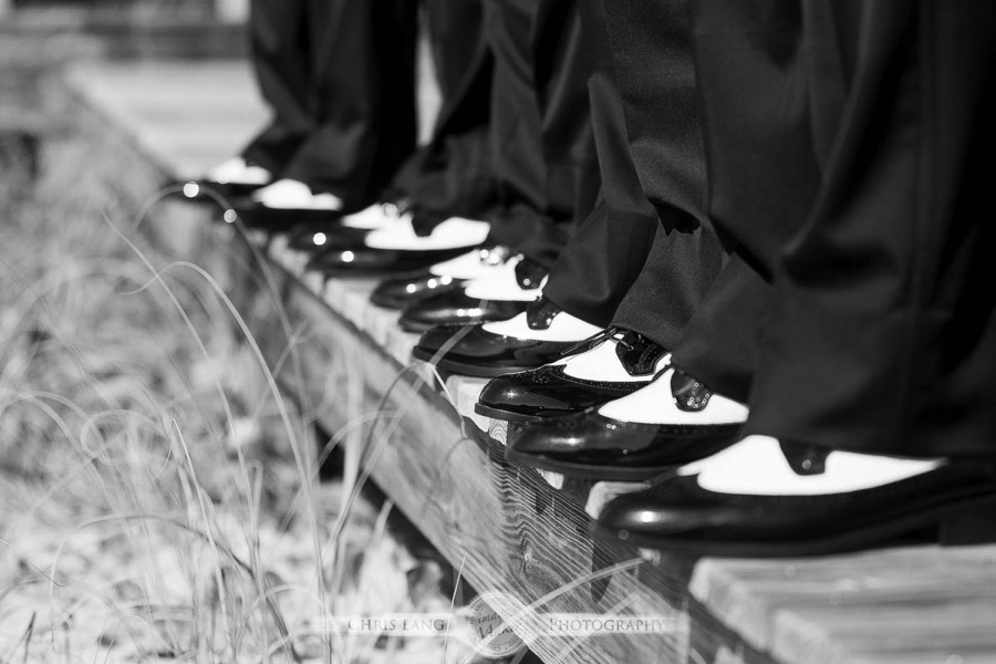 Real Weddings-Featured Wedding in Black and White-Wedding Ideas-Style-Trends-Wilmington NC Wedding Photographers-Groomsmen shoes