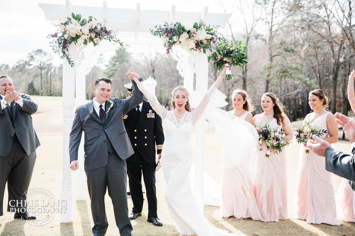 bride and groom celebrating - nc wedding Wilmington