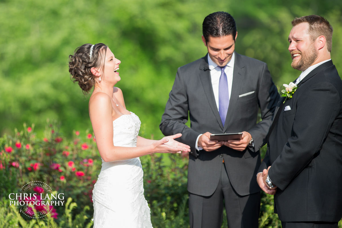 bride and groom at alter - highg rove estate - wedding ceremony photo - wedding ceremonies - bride - groom - bridal party - wedding ceremony photography - ideas