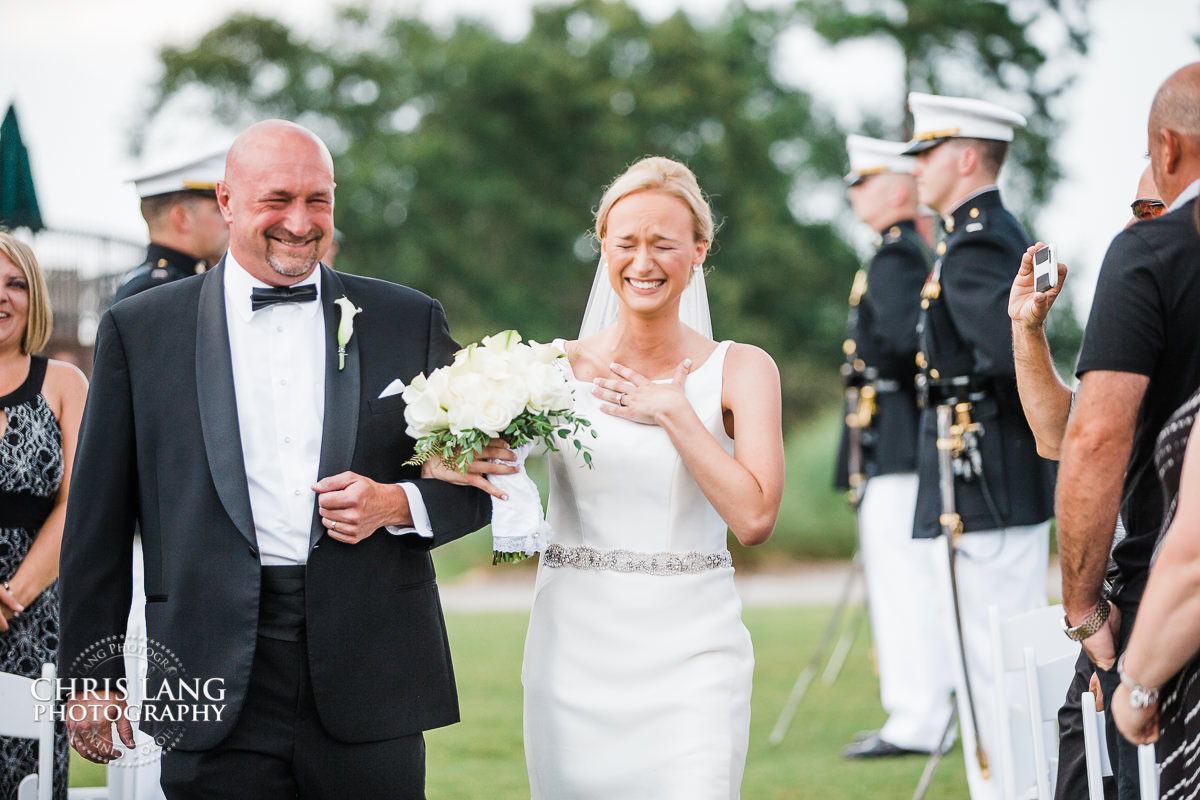 father walking daughter down the isle - wedding ceremony photo - wedding ceremonies - bride - groom - bridal party - wedding ceremony photography - ideas