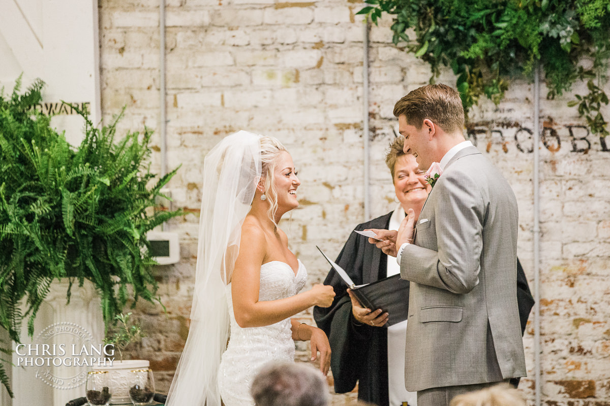 bride and groom vows - Wedding ceremony photo - Wedding ceremonies - bride - groom - bridal party - wedding ceremony photography - ideas - Wilmingotn NC Wedding Photography