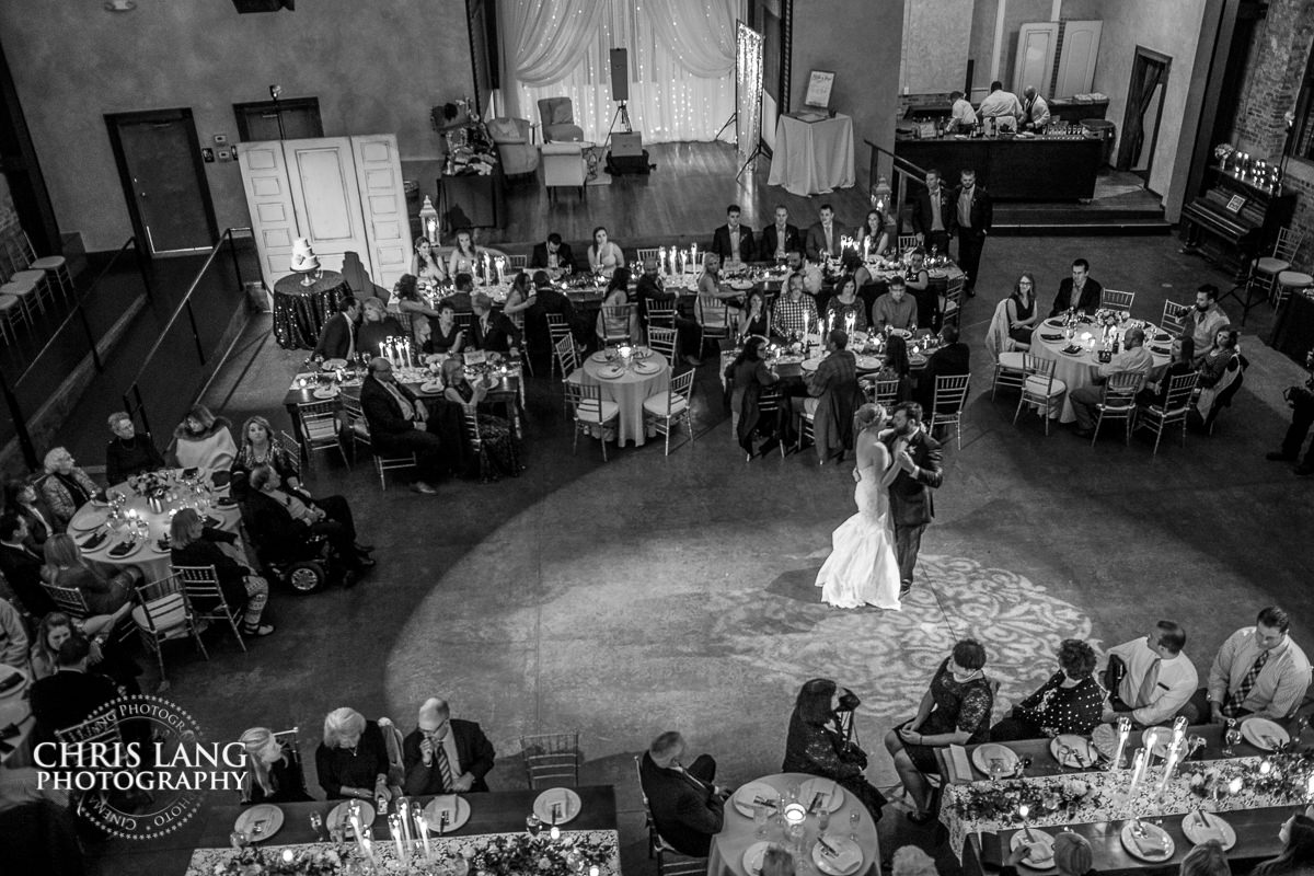 brooklyn arts center weddings - first dance -wedding reception photos - wedding reception ideas -bride - groom - wilmington nc wedding photography - 