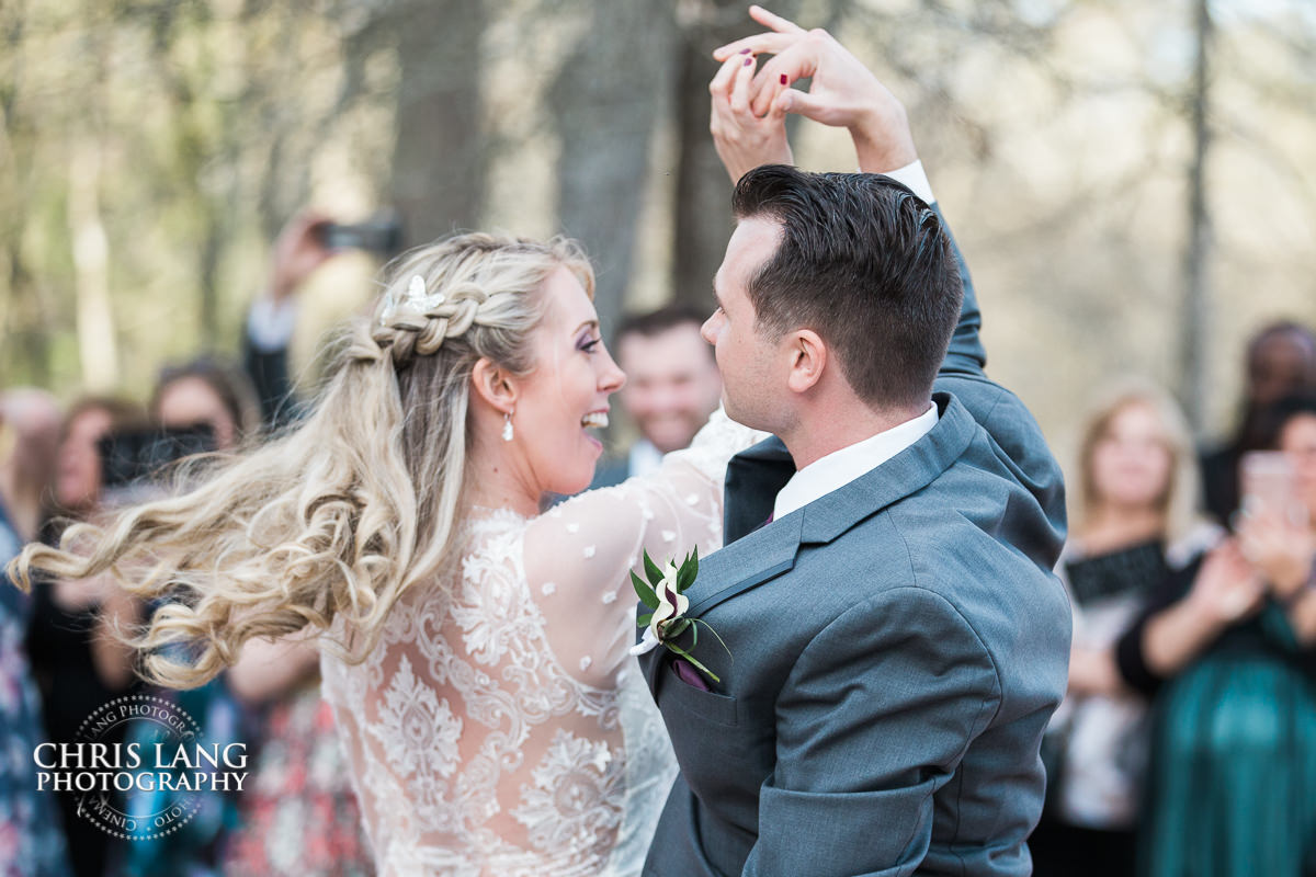 bride and groom first dance - river landing weddings - wedding reception photos - wedding reception ideas -bride - groom - wilmington nc wedding photography - 