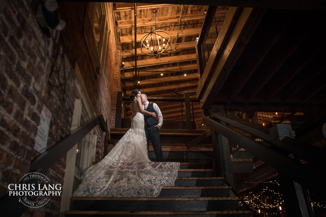 Wedding Photo at Iron Clad Brewery - Wilmington NC - wedding photography - night wedding photography - evening wedding photos- bride - groom - wedding photo ideas - 