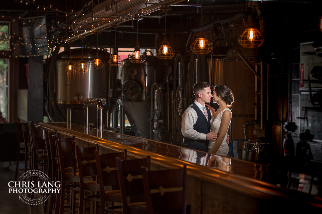 Iron Clad Brewery Weddings - Wilmington NC - WeddingPicture wedding photography - night wedding photography - evening wedding photos- bride - groom - wedding photo ideas - 