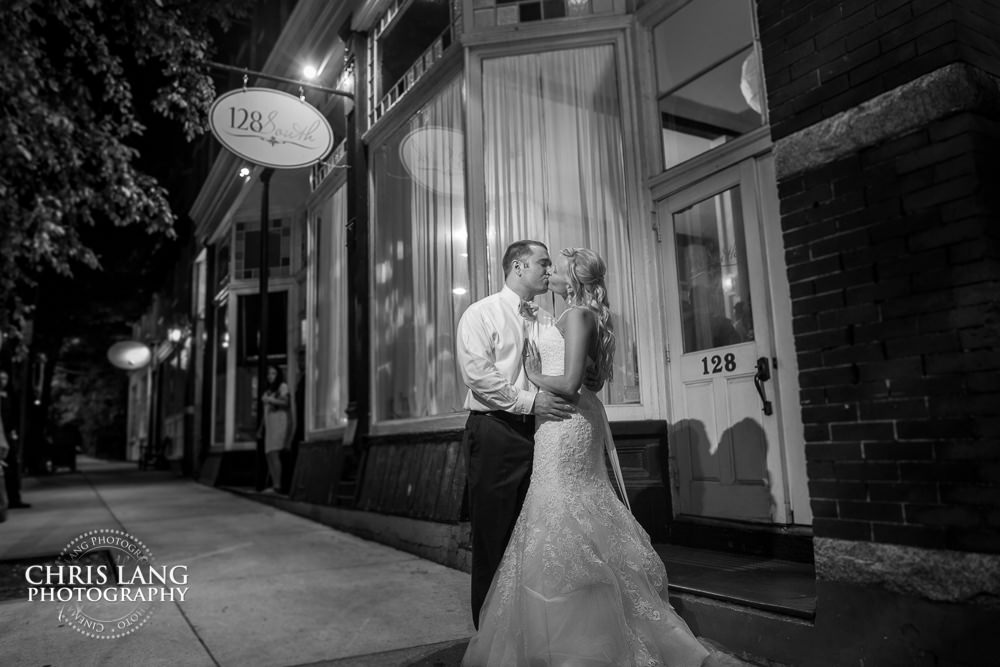  Wilmington wedding photography - night wedding photography - evening wedding photos- bride - groom -  night time wedding photo ideas - low light wedding photography - 128 South Weddings - 128 South Wedding Venue