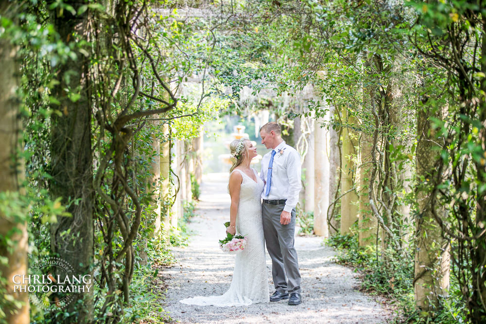 garden wedding at airlie gardens - bride- groom- wedding dress - wilmington wedding photography - wedding photo ideas - natural light wedding photography 