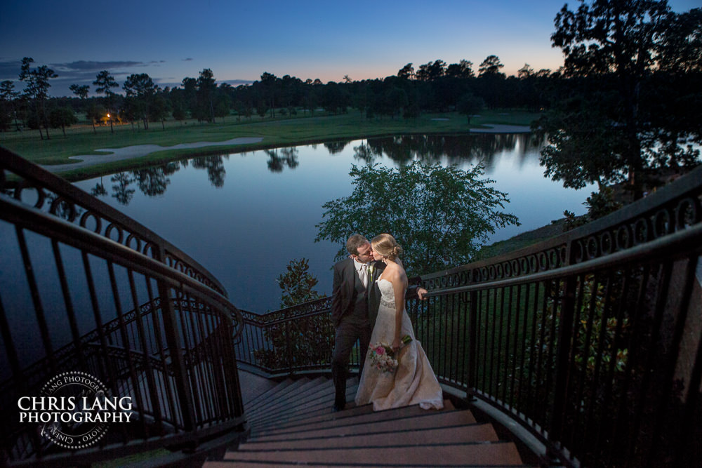 Willmington NC Wedding Photography - sunset wedding photo - the golden hour - bride & groom - wedding dress - sunset wedding photography - twlight photo