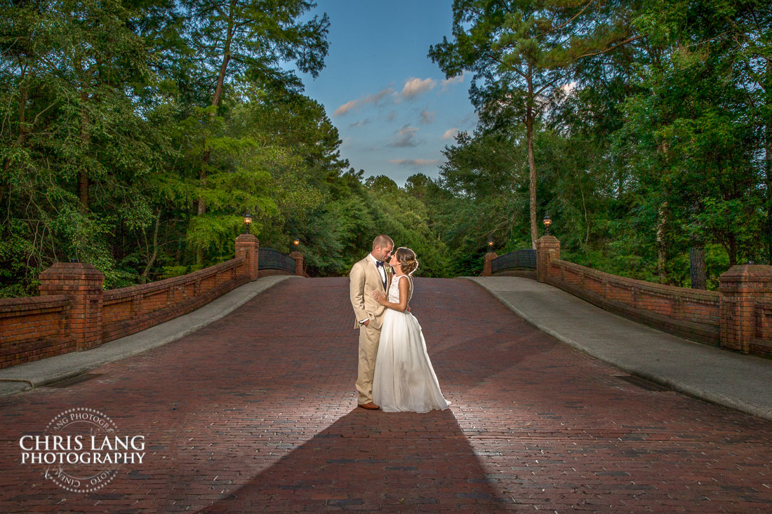 river landing weddings - sunset wedding photo - the golden hour - bride & groom - wedding dress - sunset wedding photography - twlight photo - brick bridge