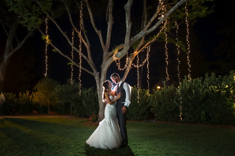 bride & groom - night time photo  - tree lighting - wrightsville manor - wilmington nc wedding photographer - wedding photo - bride - groom - wedding dres - wedding ideas - chris lang photography