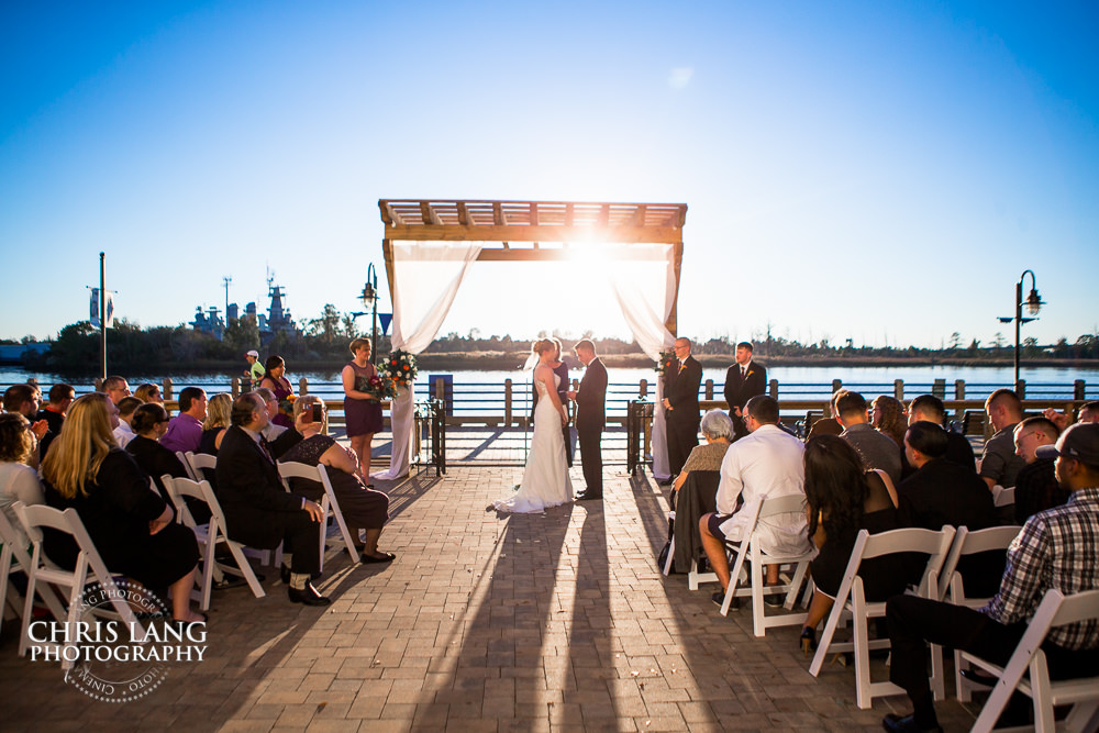 wedding ceremony - cape fear river - sunset weddings - Hotel Ballast - Wilmington NC - Wedding & Reception Venue - Wedding Photography - Bride - Groom - Chris Lang Photography -