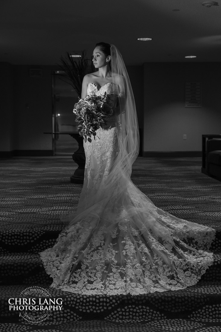 bridal portrait at Hotel Ballast - Wilmington NC - Wedding & Reception Venue - Wedding Photography - Bride - Groom - Chris Lang Photography 