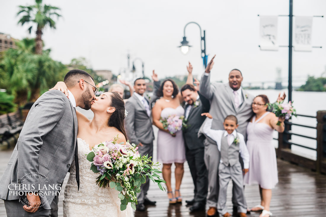 bridal party picture at Hotel Ballast - Wilmington NC - Wedding & Reception Venue - Wedding Photography - Bride - Groom - Chris Lang Photography 