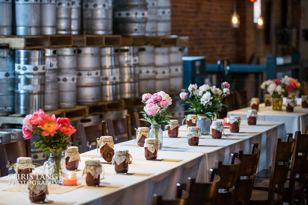 wedding table center piece - ironclad brewery - wedding photo - wedding photography - wedding & reception ideas - 