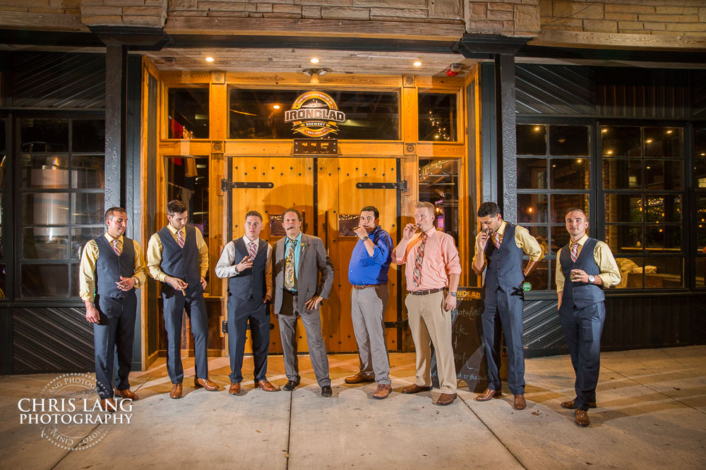 cigar photo outside ironclad brewery - wedding photo - wedding photography - wedding & reception ideas - 