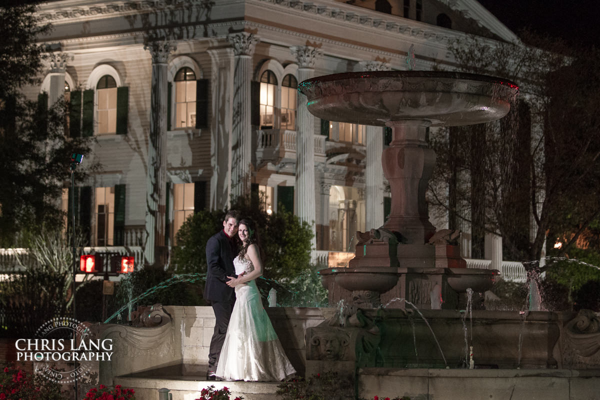 Belamy Mansion Weddings - Wilmington - Bellamy Mansion Wedding Photo - wedding photography - night wedding photography - evening wedding photos- bride - groom - wedding photo ideas - 