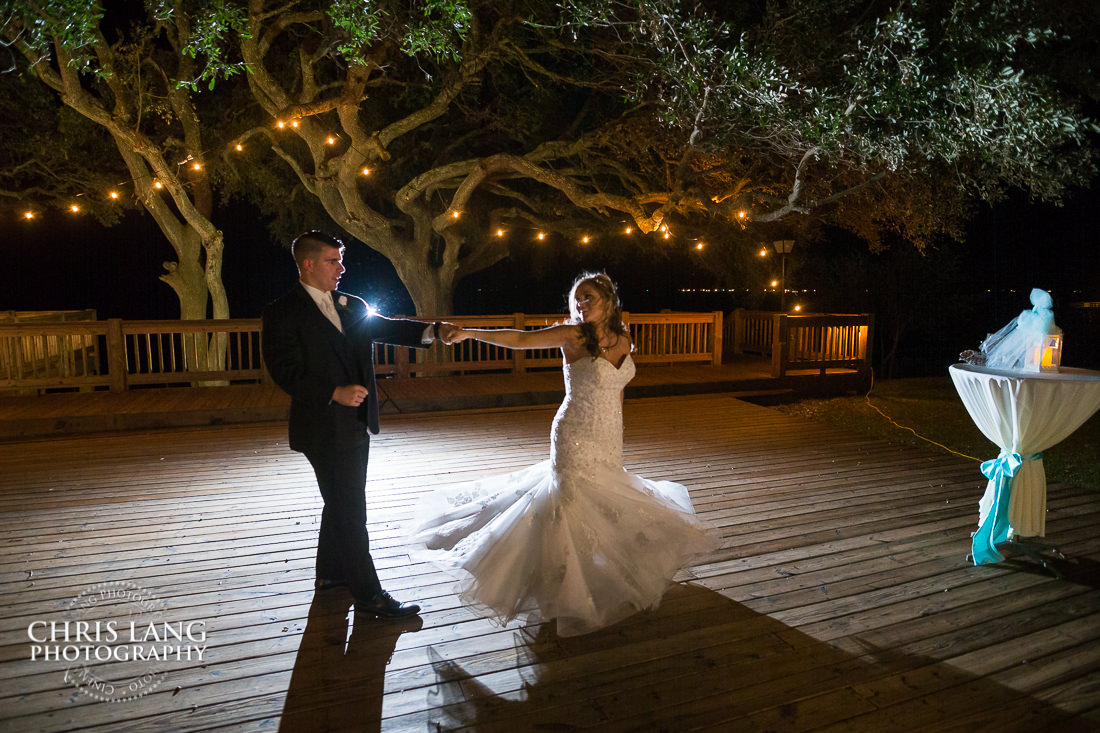 Southport Community Center Weddings - South Port NC - wedding photography - night wedding photography - evening wedding photos- bride - groom - wedding photo ideas - 