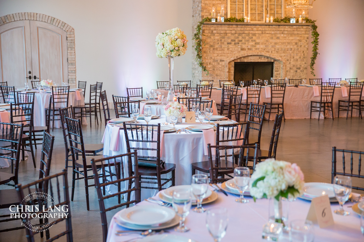 image of wedding reception decorartion inside Wrightsville Manor in Wilmington NC