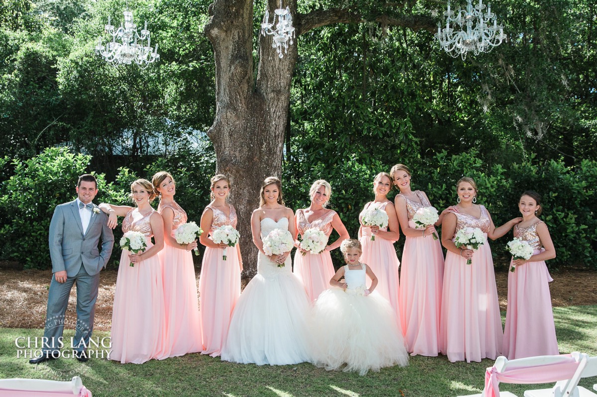 image of bridesmaids at Wrightsville Manor - Wilmington NC wedding venue - wedding picture ideas - Southern Weddings