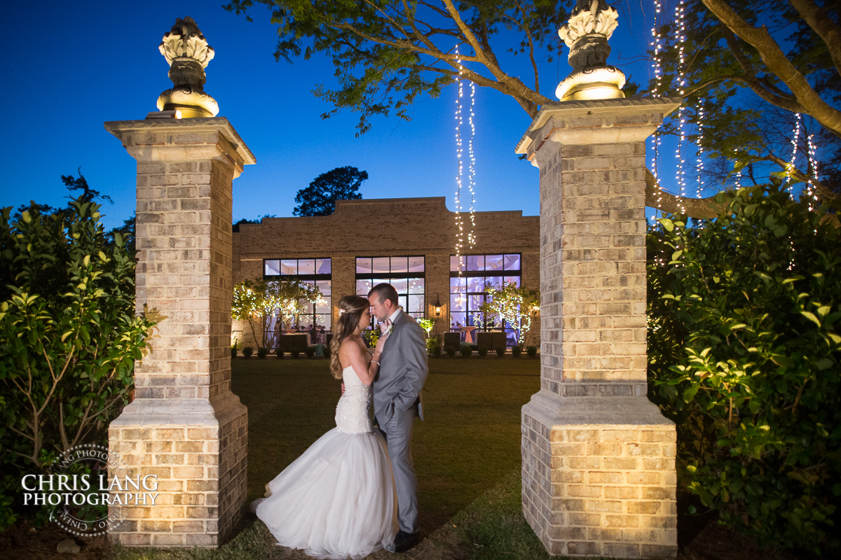 wedding picture of bride & groom  at Wrightsville Manor Wedding Vennue in Wilmington NC - Wilmington NC Wedding Photographers